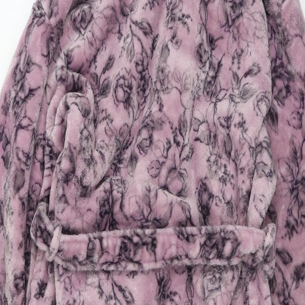 George Womens Purple Floral Microfibre Top Robe Size L