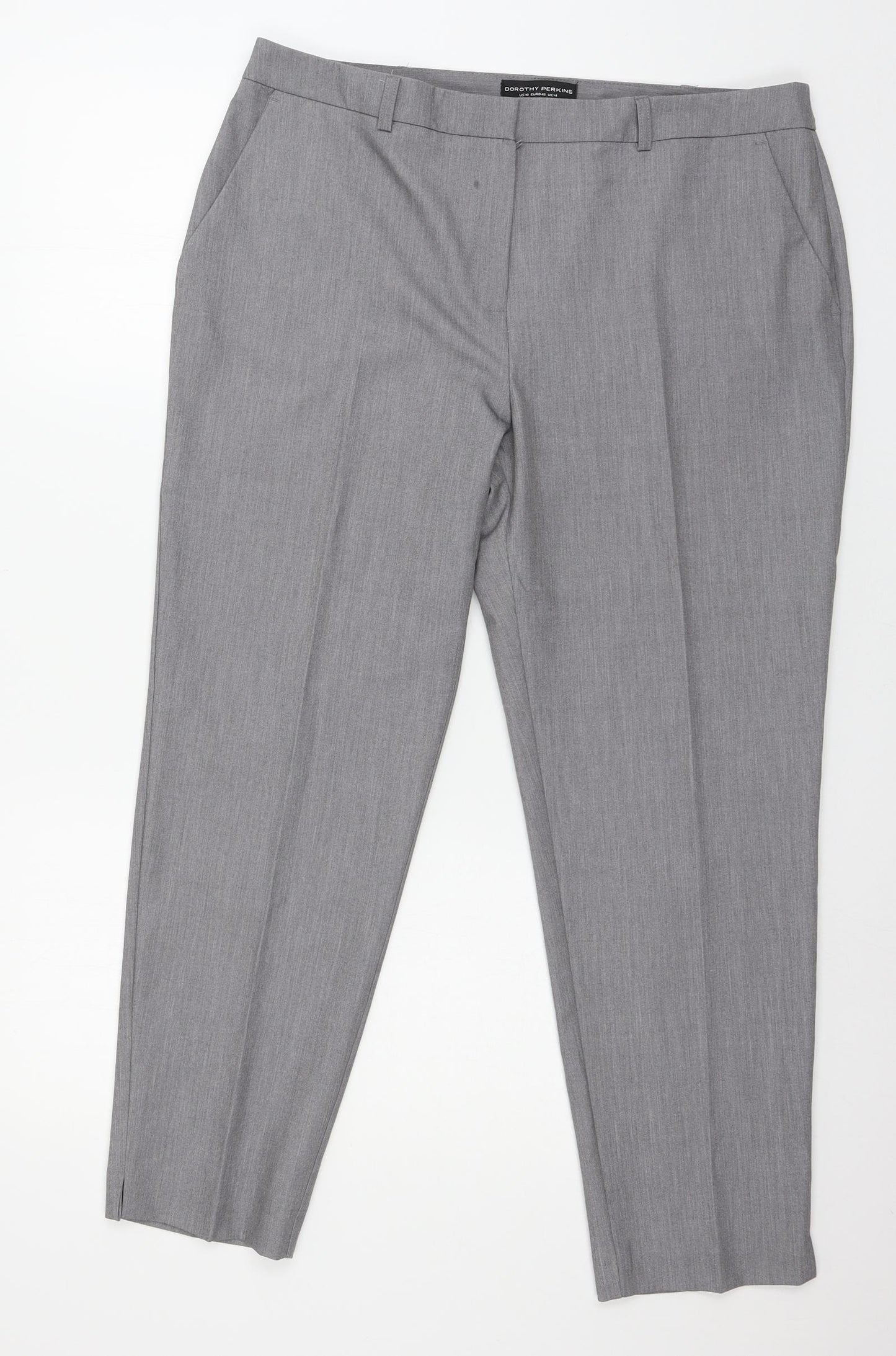 Dorothy Perkins Womens Grey   Trousers  Size 14 L26 in