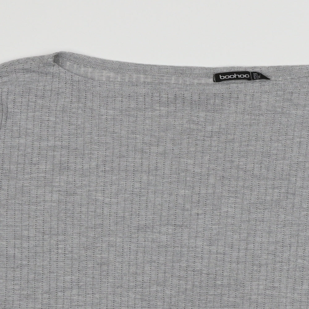 Boohoo Womens Grey  Jersey Basic T-Shirt Size 16