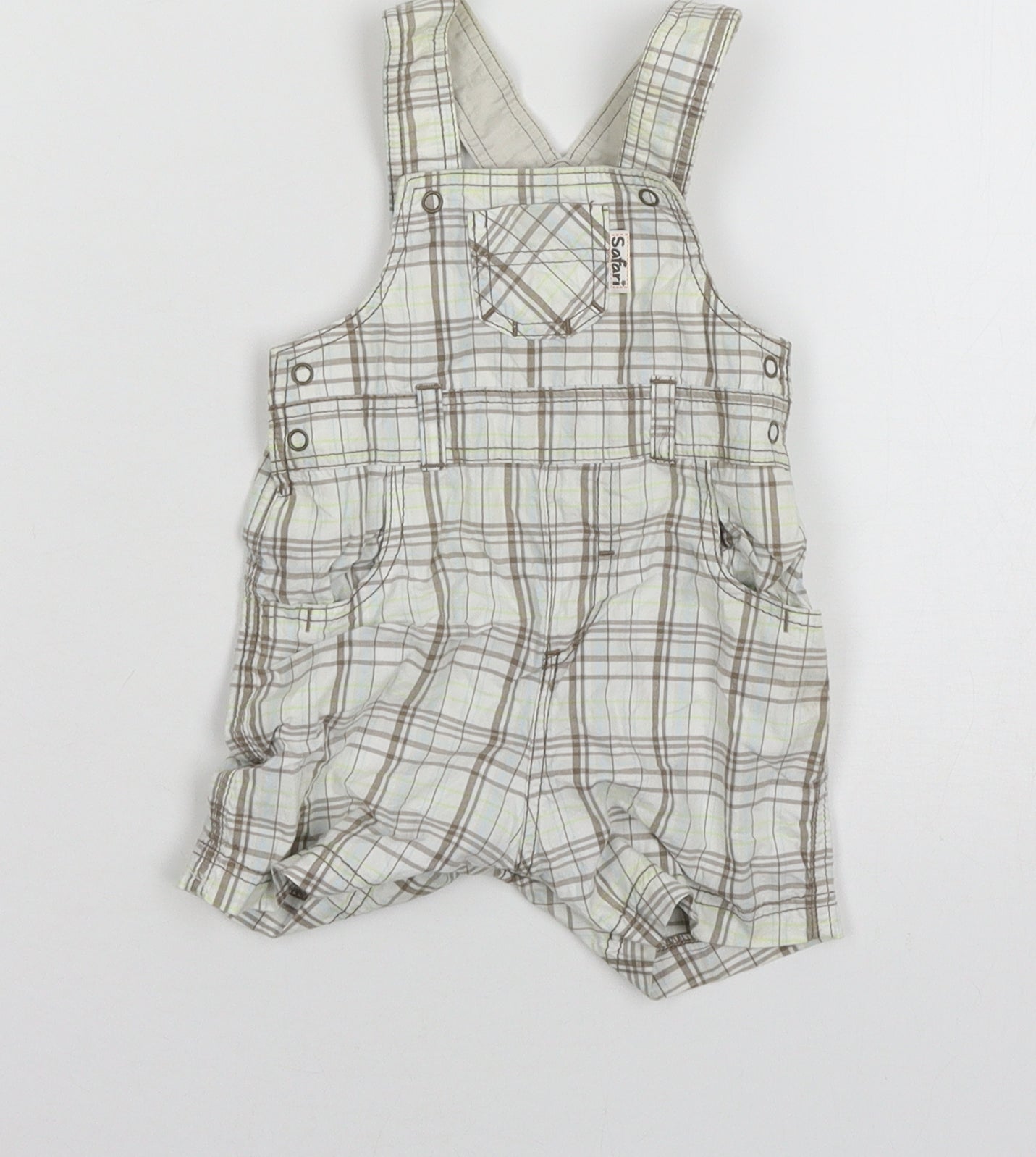 Mothercare Baby Ivory Plaid  Dungaree Outfit/Set Size Newborn