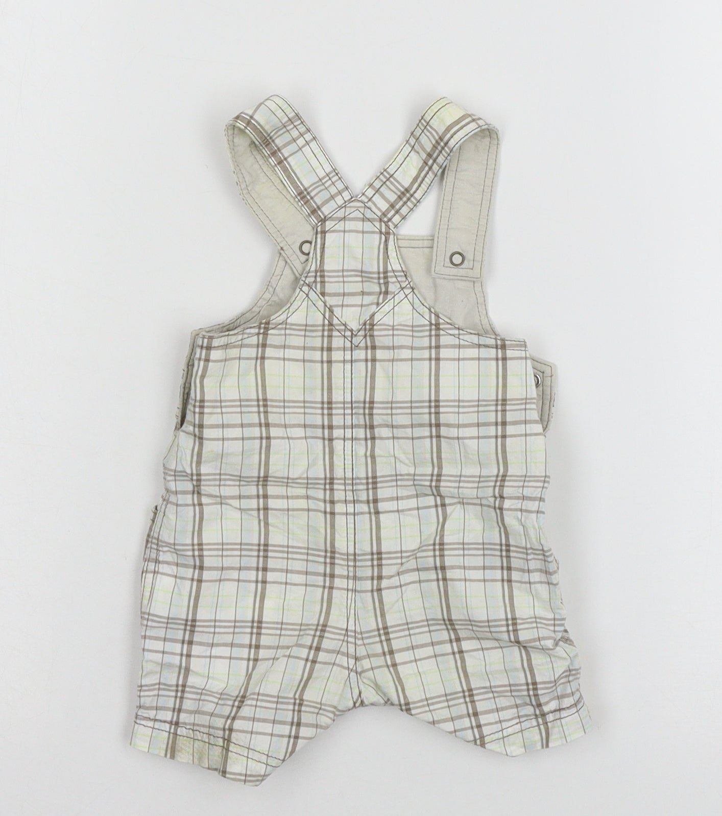 Mothercare Baby Ivory Plaid  Dungaree Outfit/Set Size Newborn