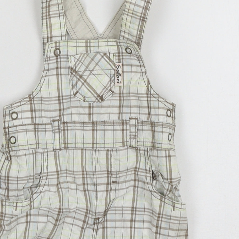 Mothercare Baby Ivory Plaid  Dungaree Outfit/Set Size Newborn
