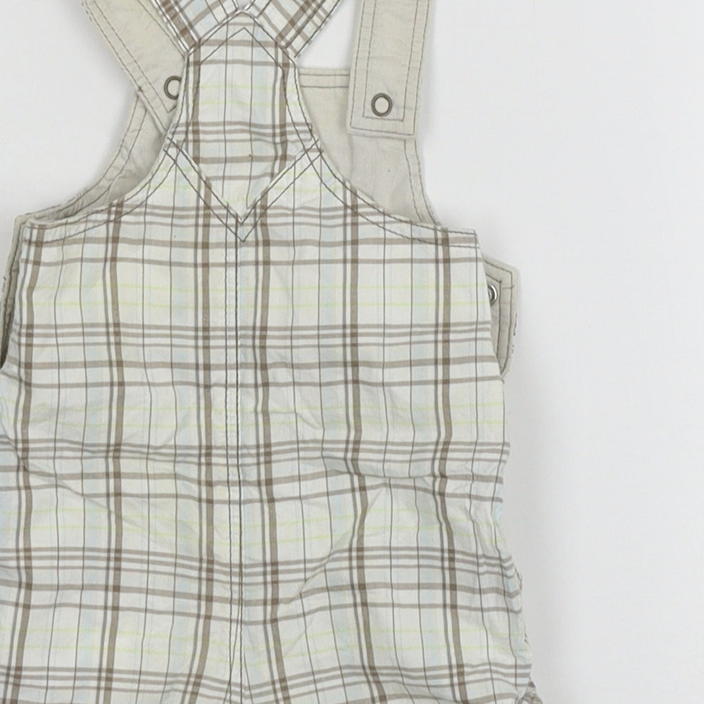 Mothercare Baby Ivory Plaid  Dungaree Outfit/Set Size Newborn