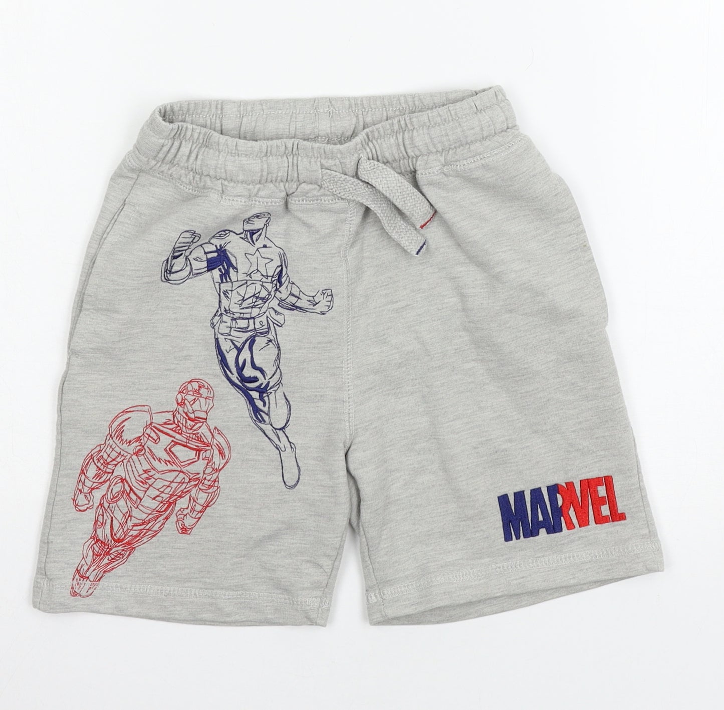 Marvel Boys Grey  Jersey Sweat Shorts Size 7-8 Years - Marvel