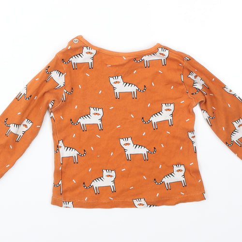 TU Boys Orange Animal Print  Basic T-Shirt Size 9-12 Months