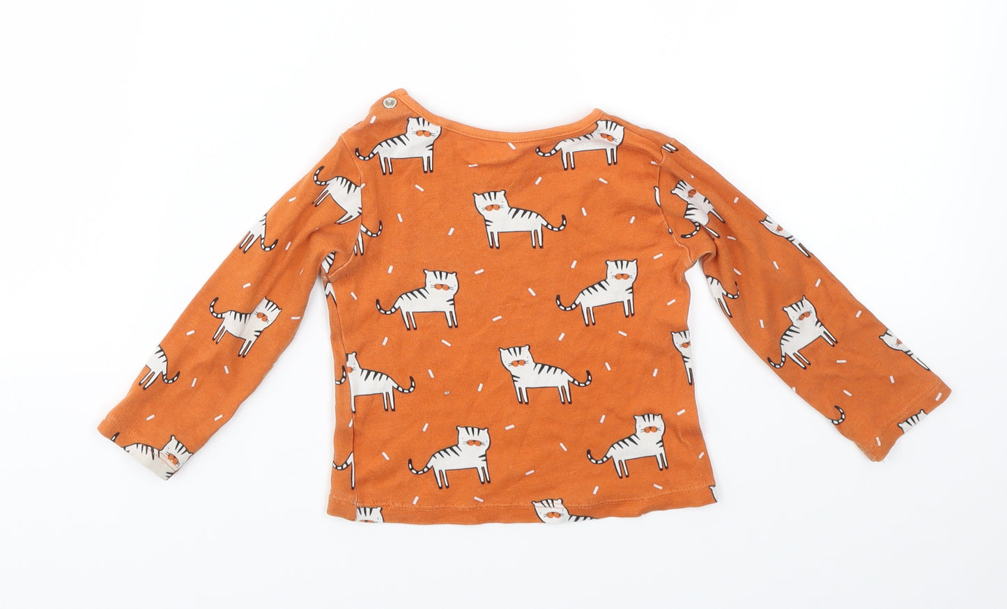 TU Boys Orange Animal Print  Basic T-Shirt Size 9-12 Months