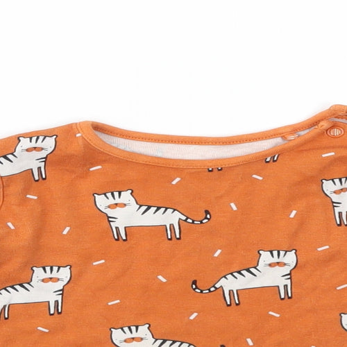 TU Boys Orange Animal Print  Basic T-Shirt Size 9-12 Months