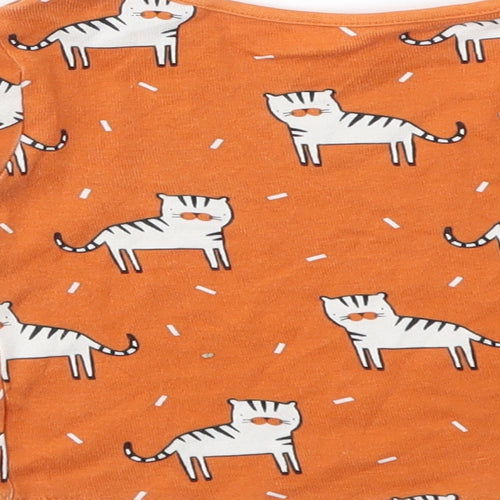 TU Boys Orange Animal Print  Basic T-Shirt Size 9-12 Months