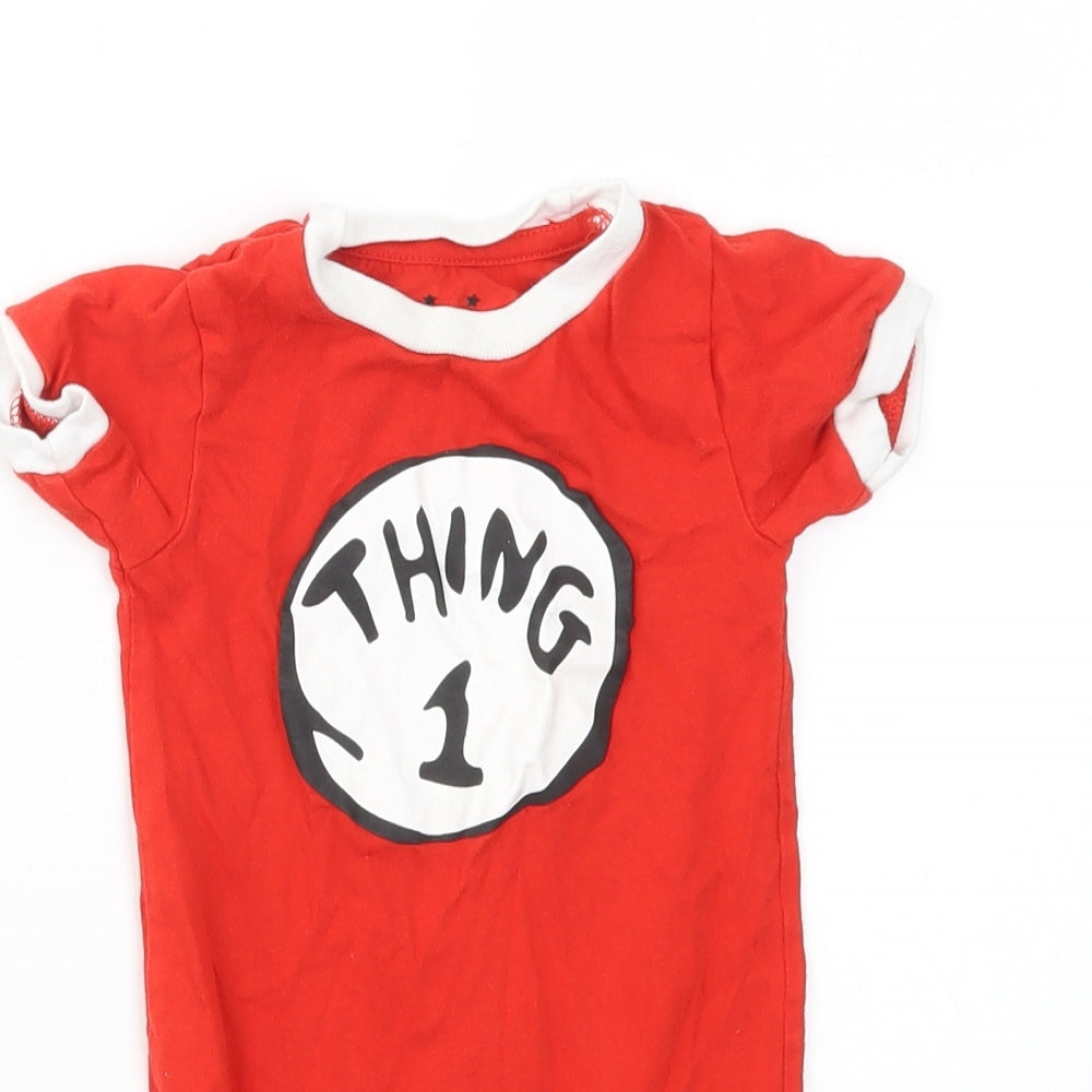 Universal Boys Red   Babygrow One-Piece Size 6-9 Months