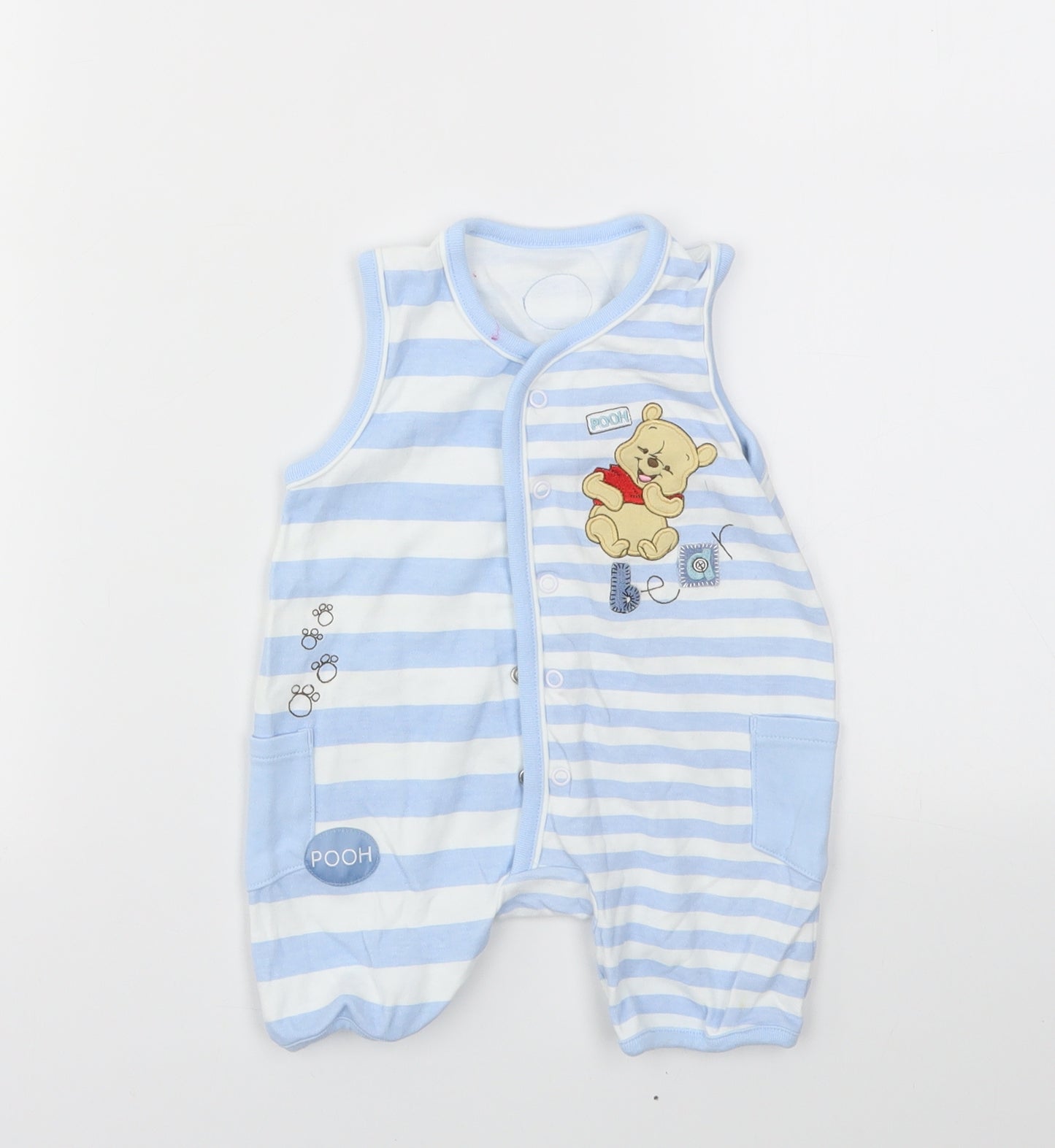 George Boys Blue Striped  Babygrow One-Piece Size 3-6 Months