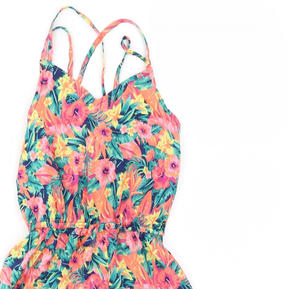 Primark Girls Multicoloured Floral  Jumpsuit One-Piece Size 8-9 Years