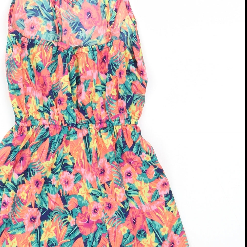 Primark Girls Multicoloured Floral  Jumpsuit One-Piece Size 8-9 Years