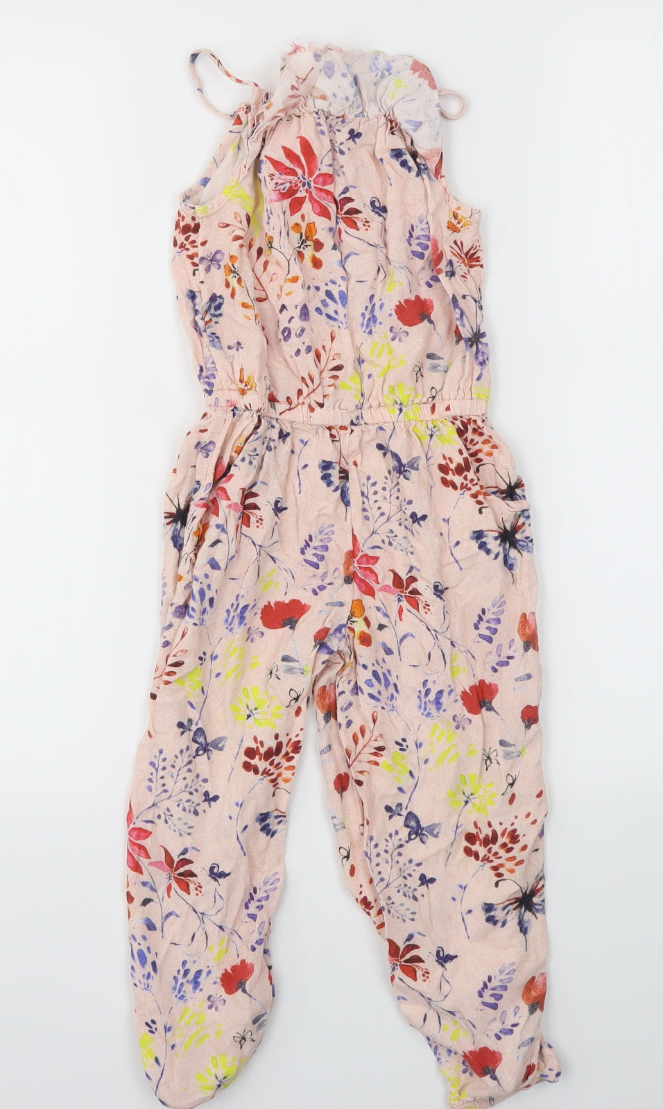 NEXT Girls Multicoloured Floral  Jumpsuit One-Piece Size 4-5 Years