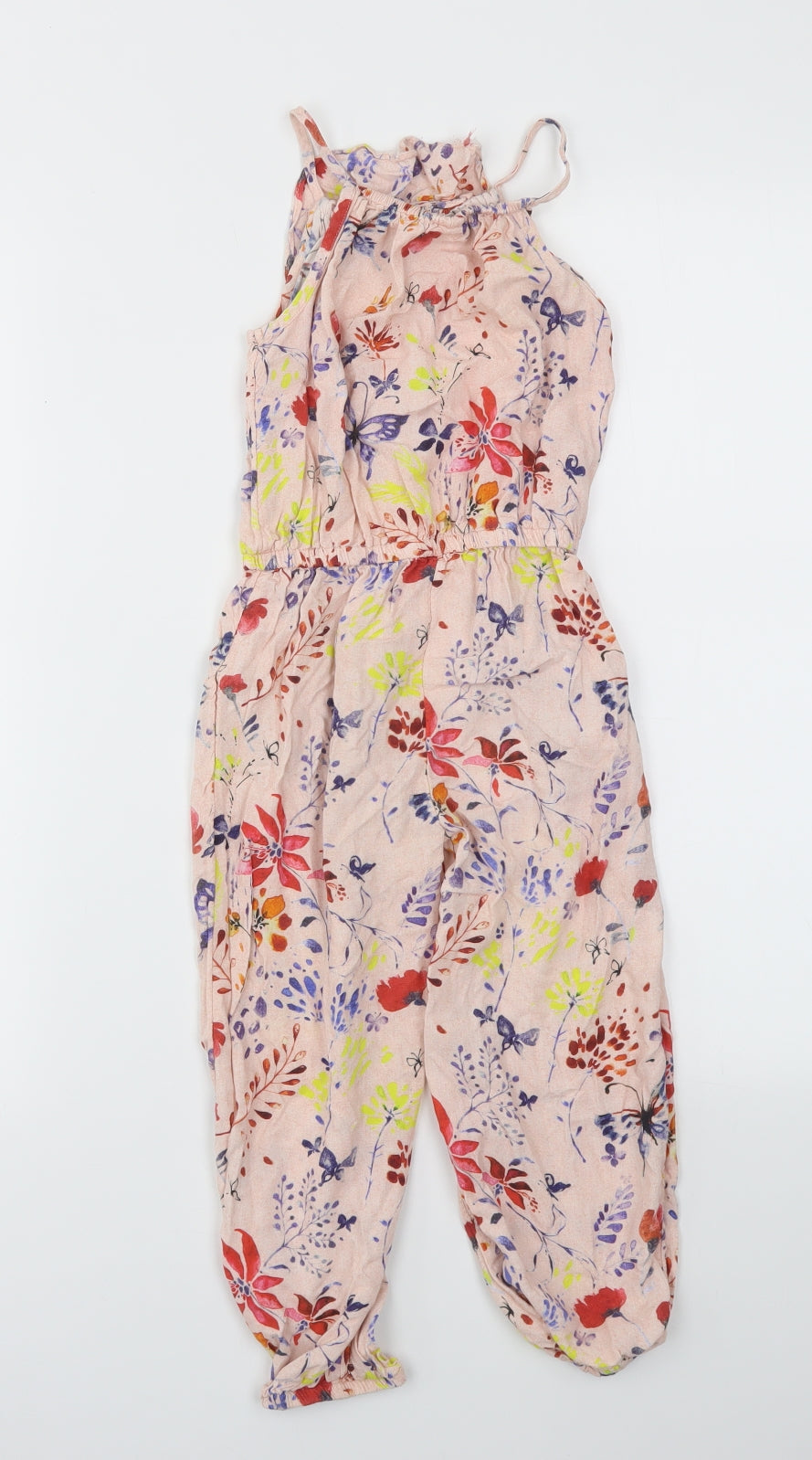 NEXT Girls Multicoloured Floral  Jumpsuit One-Piece Size 4-5 Years