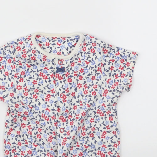 M&S Girls Multicoloured Floral  Babygrow One-Piece Size 6-9 Months