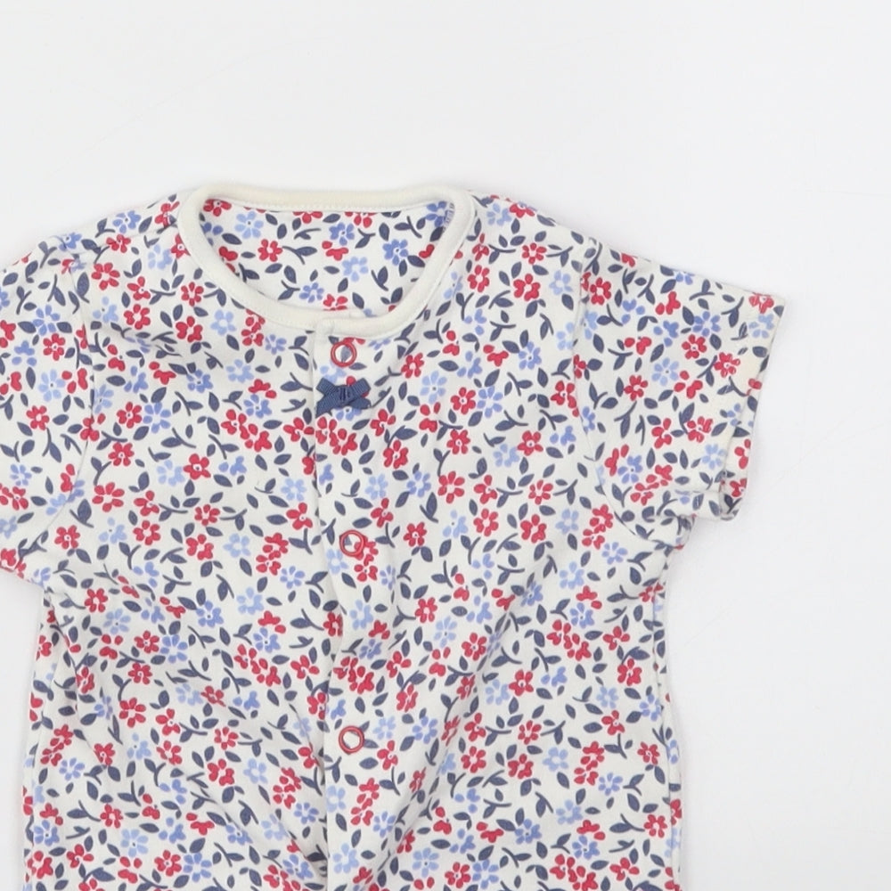 M&S Girls Multicoloured Floral  Babygrow One-Piece Size 6-9 Months