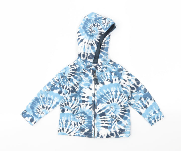 Nutmeg Girls Blue Geometric Full Zip Jumper Size 3-6 Months