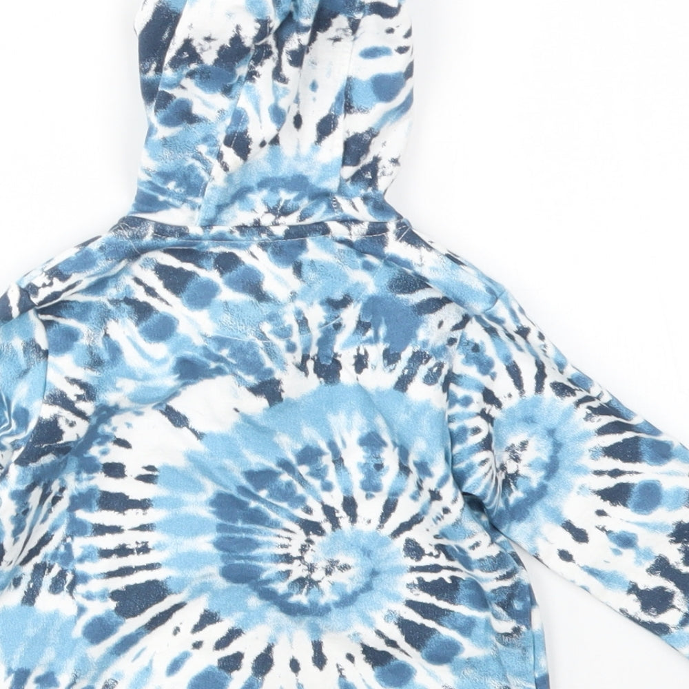 Nutmeg Girls Blue Geometric  Full Zip Jumper Size 3-6 Months