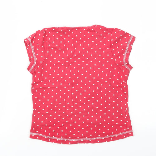 FOREST FRIENDS Girls Red Polka Dot  Basic T-Shirt Size 5-6 Years