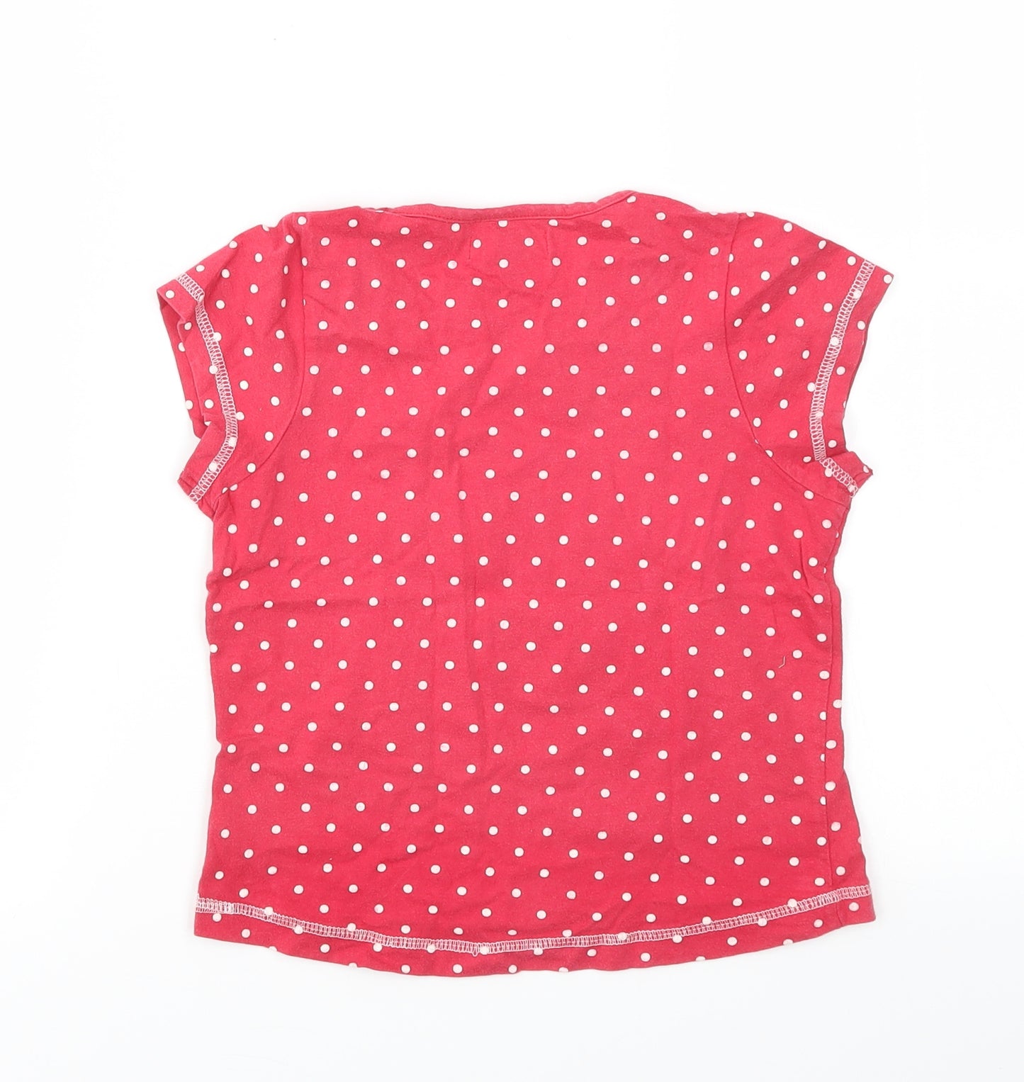 FOREST FRIENDS Girls Red Polka Dot  Basic T-Shirt Size 5-6 Years