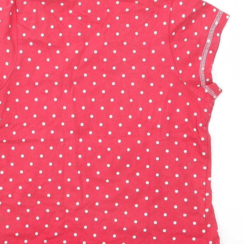 FOREST FRIENDS Girls Red Polka Dot  Basic T-Shirt Size 5-6 Years