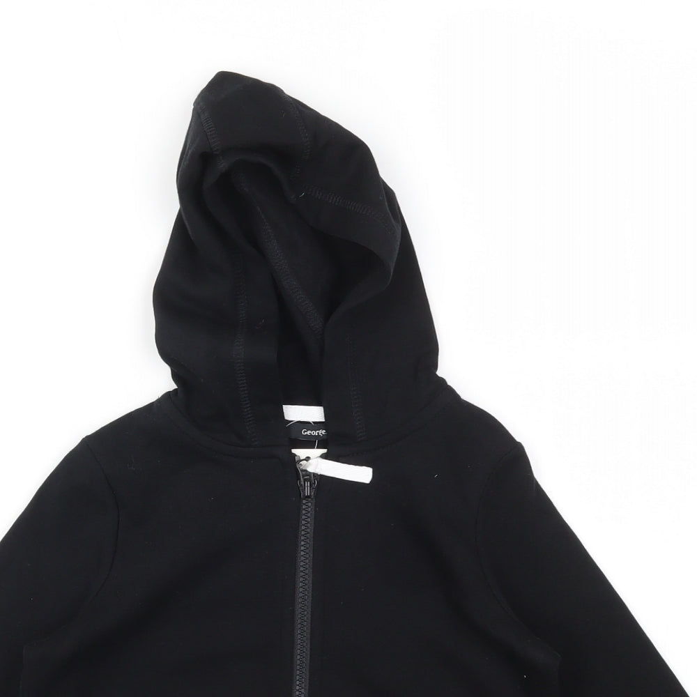 George Boys Black   Full Zip Jumper Size 4-5 Years