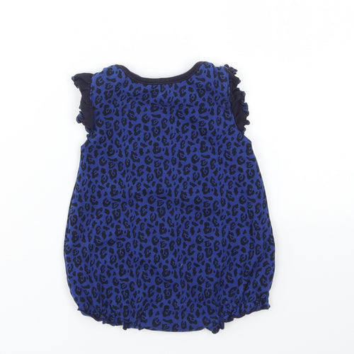 MAJESTICS Girls Blue Animal Print  Babygrow One-Piece Size 12 Months
