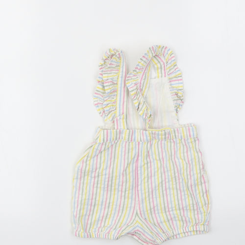 TU Girls Multicoloured Striped  Dungaree One-Piece Size 6-9 Months
