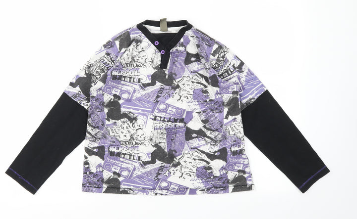 Urban Boys Multicoloured Geometric  Pullover T-Shirt Size 10-11 Years