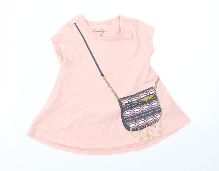 Preworn Girls Pink Basic T-Shirt Size 24 Months