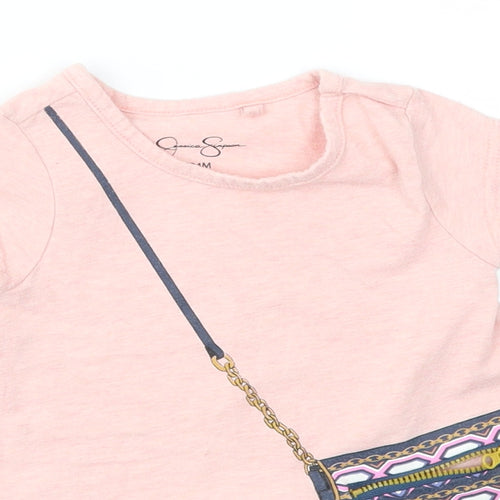 Preworn Girls Pink   Basic T-Shirt Size 24 Months
