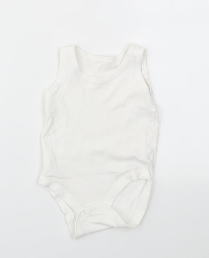 M&S Girls White Babygrow One-Piece Size 6-9 Months