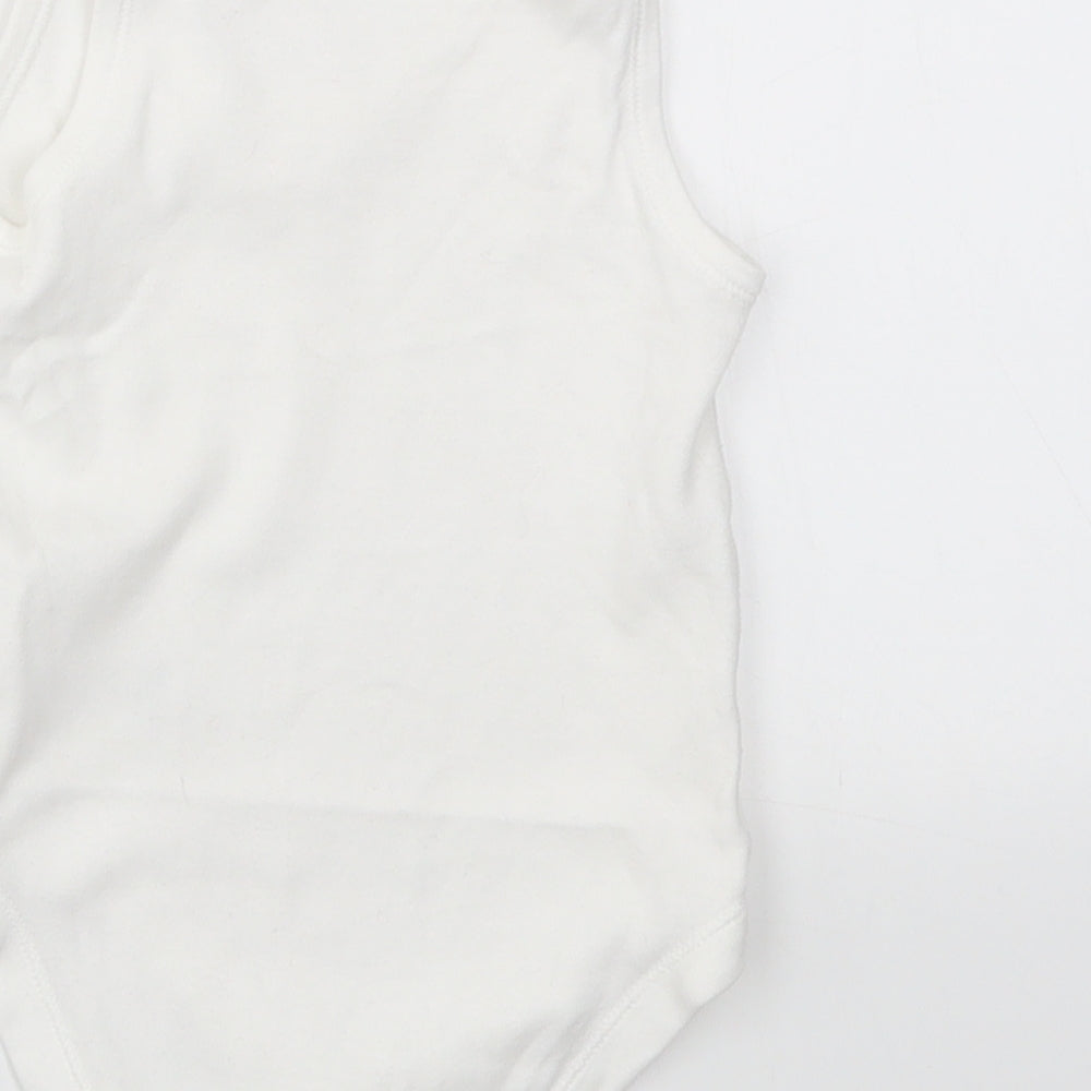 M&S Girls White   Babygrow One-Piece Size 6-9 Months