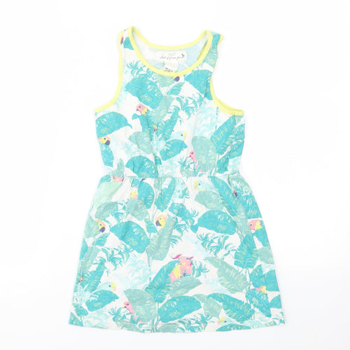 H&M Girls Multicoloured Geometric  Fit & Flare  Size 5-6 Years