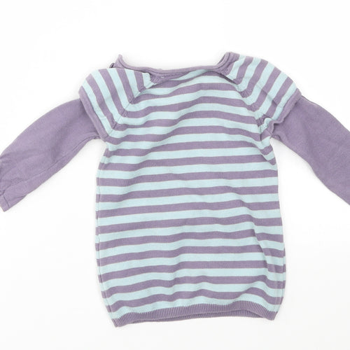 Matalan Girls Multicoloured Striped  Jumper Dress  Size 9-12 Months