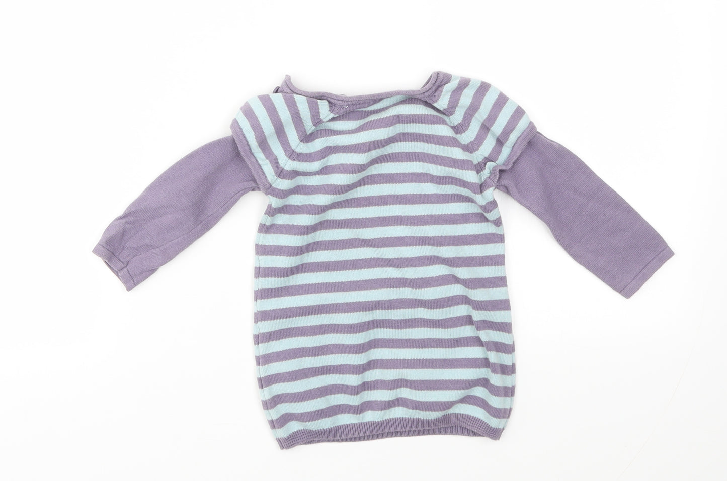 Matalan Girls Multicoloured Striped  Jumper Dress  Size 9-12 Months