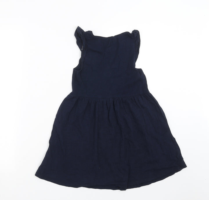 H&M Girls Blue T-Shirt Dress Size 6-7 Years - heart