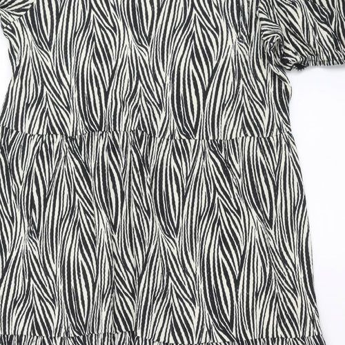 F&F Womens Beige Animal Print  T-Shirt Dress  Size 12