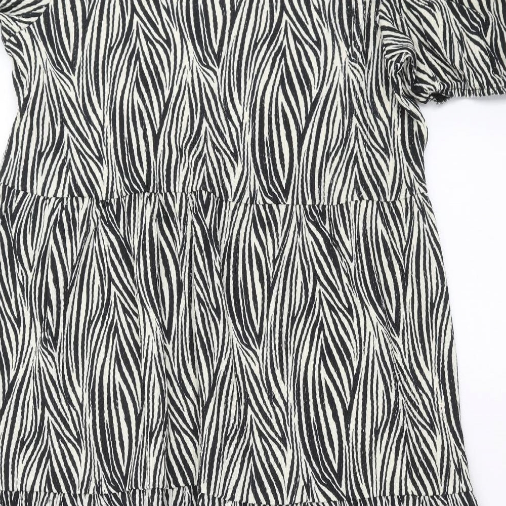 F&F Womens Beige Animal Print  T-Shirt Dress  Size 12
