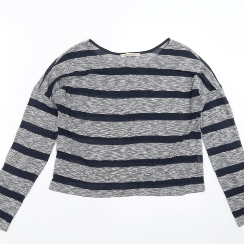 Marks and Spencer Womens Blue Striped Knit Pullover Jumper Size 12