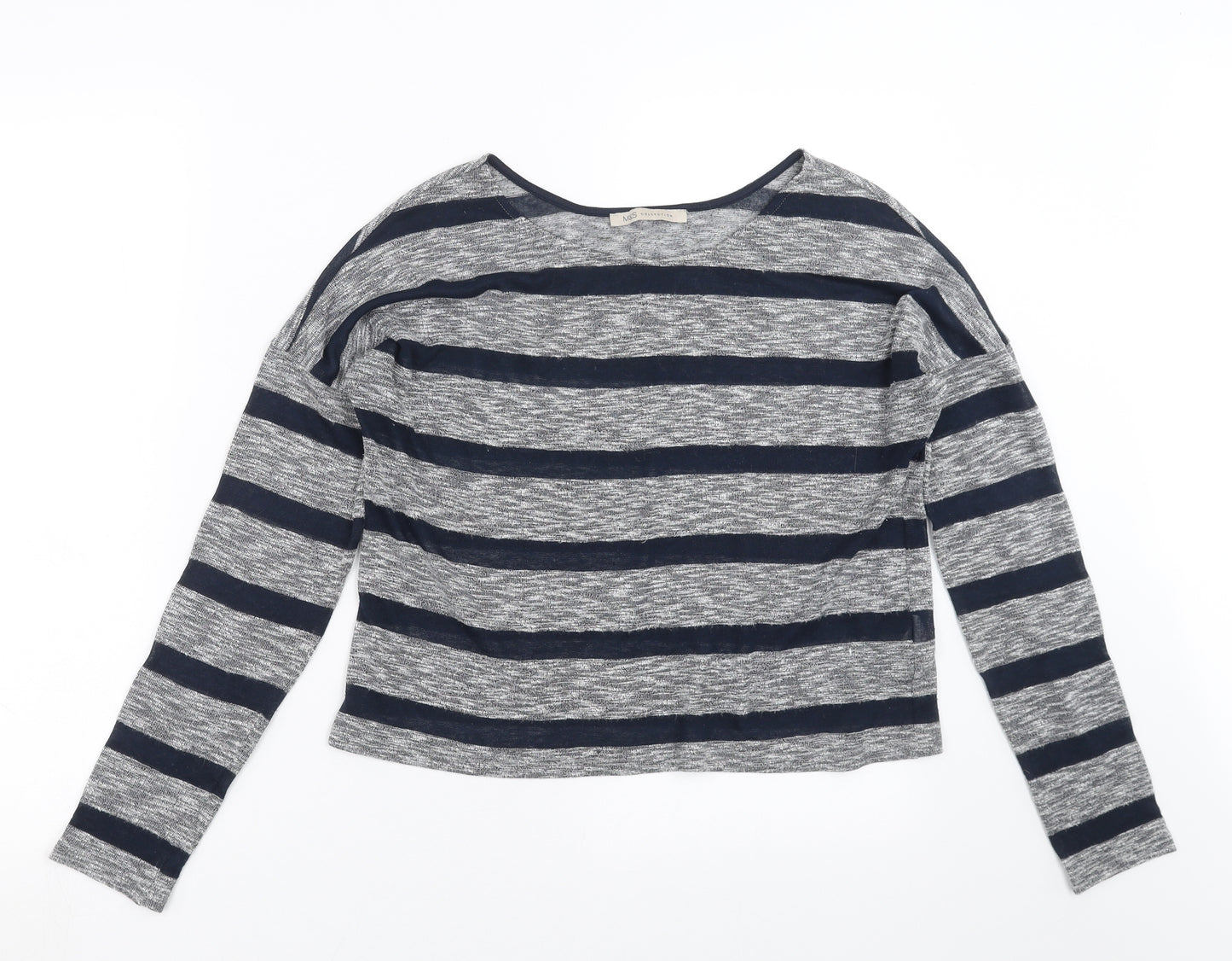 Marks and Spencer Womens Blue Striped Knit Pullover Jumper Size 12