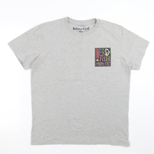 Weird Fish Mens Grey    T-Shirt Size M