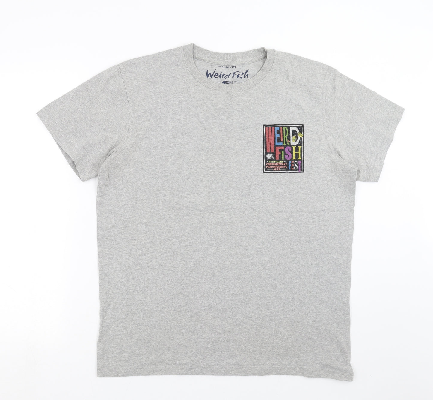 Weird Fish Mens Grey    T-Shirt Size M