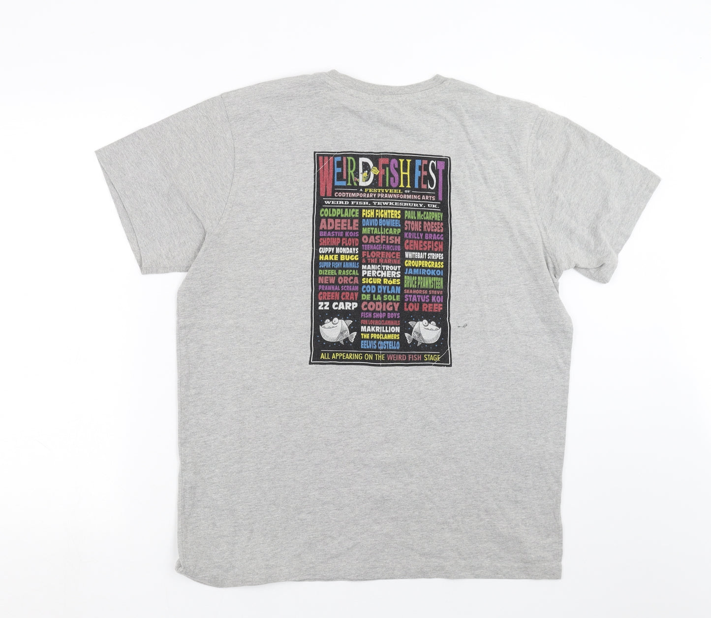 Weird Fish Mens Grey    T-Shirt Size M