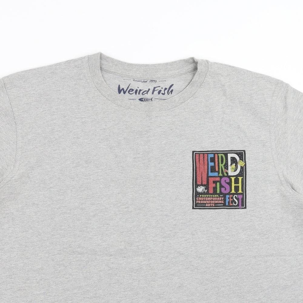 Weird Fish Mens Grey    T-Shirt Size M