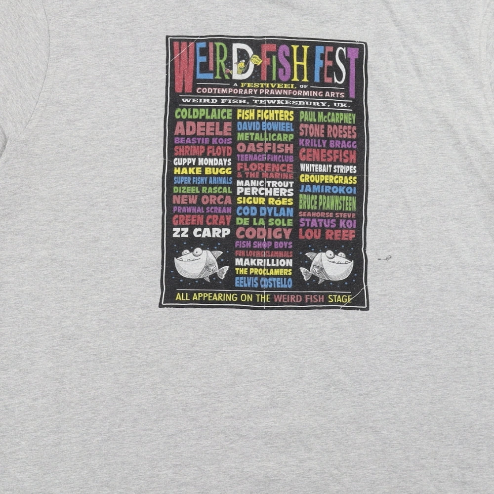 Weird Fish Mens Grey    T-Shirt Size M