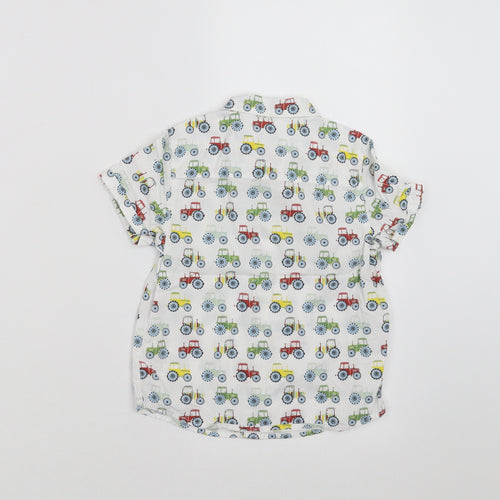 M&Co Boys White   Basic Button-Up Size 2-3 Years  - Tractor
