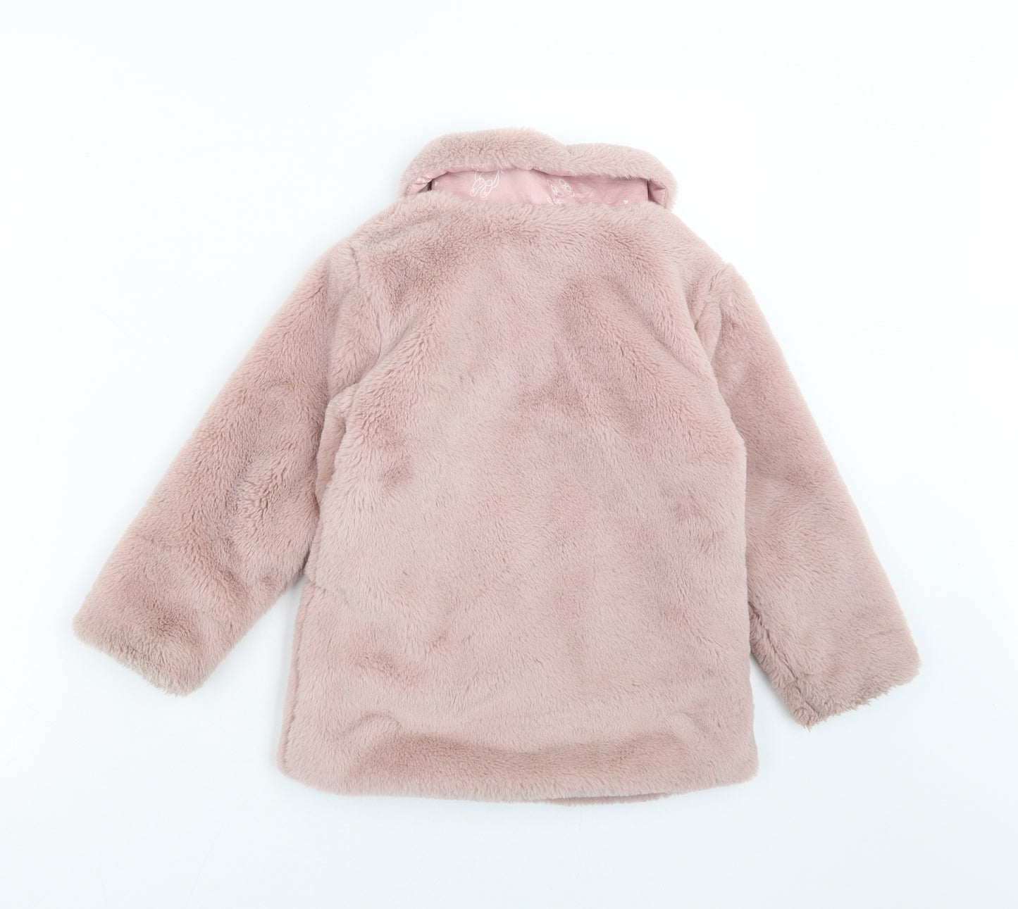 TU Girls Pink   Jacket Coat Size 4-5 Years  - furry
