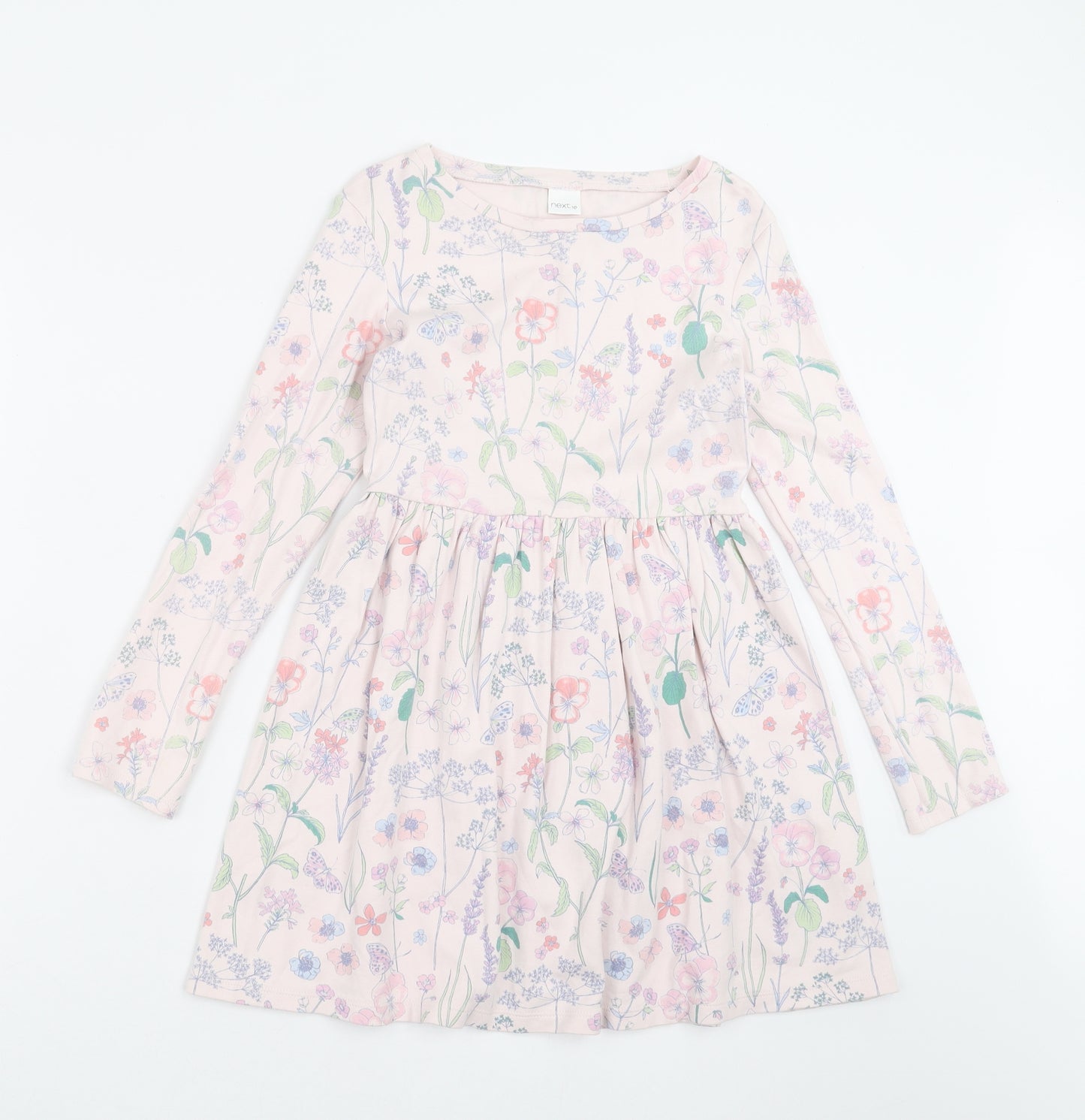 NEXT Girls Pink Floral  T-Shirt Dress  Size 9 Years