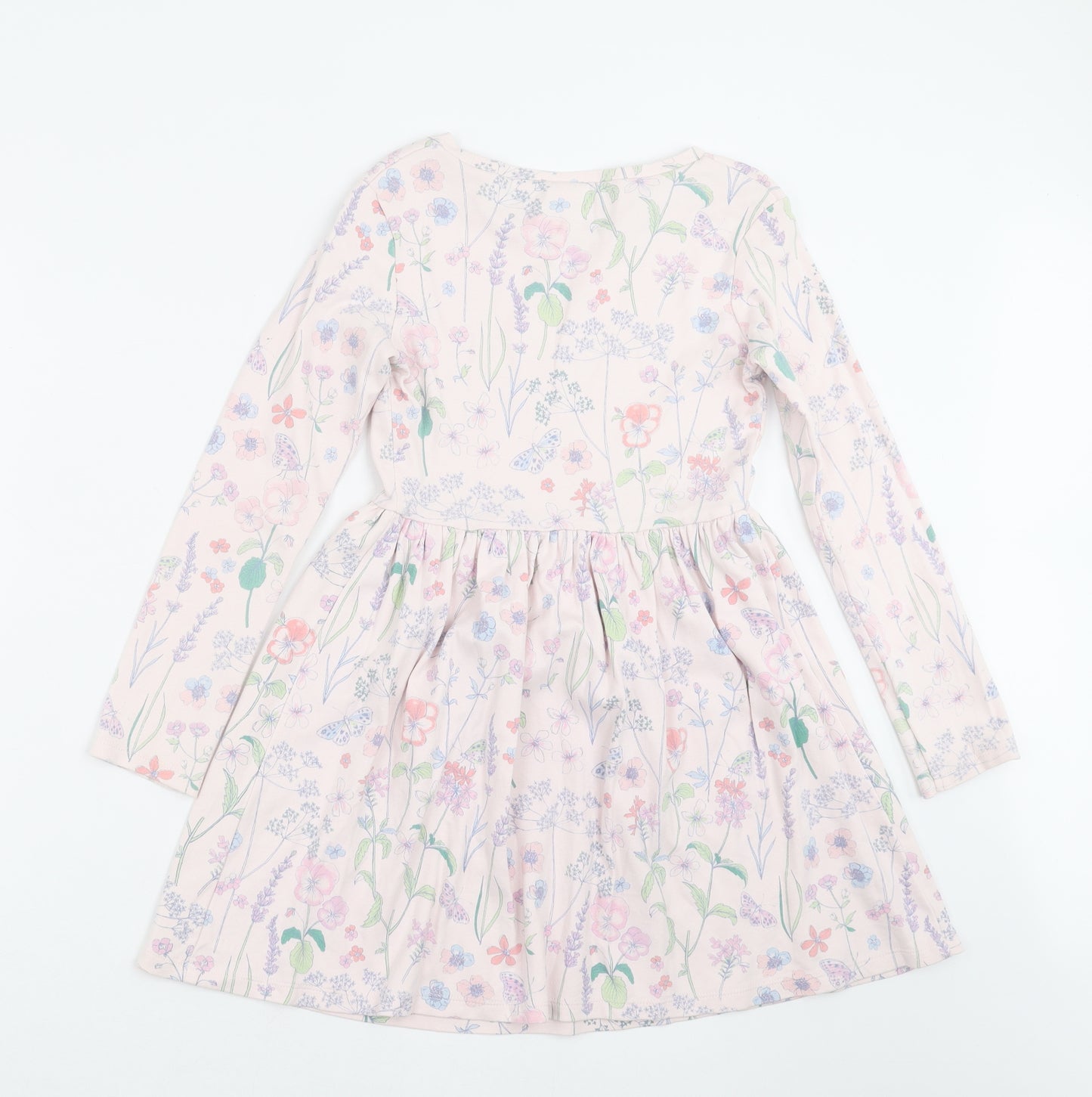 NEXT Girls Pink Floral  T-Shirt Dress  Size 9 Years